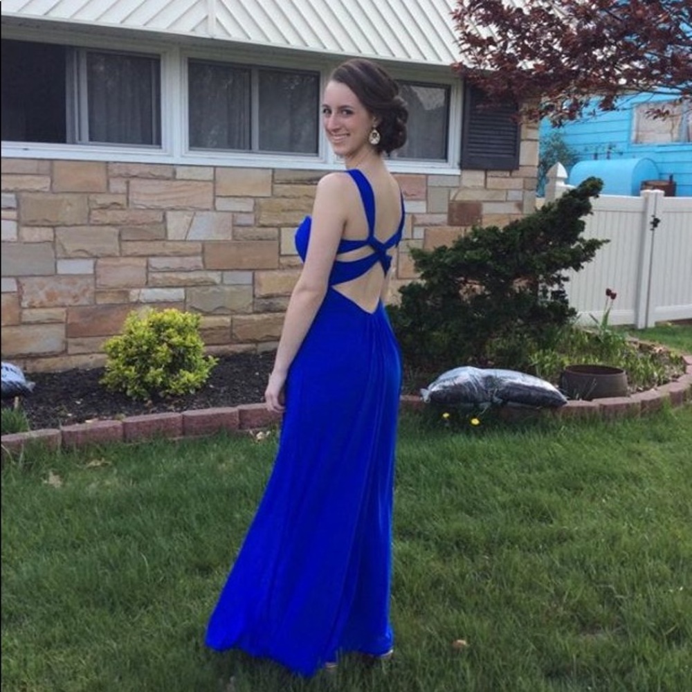 Royal Blue Prom Dress Open Back